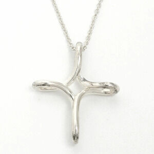 Tiffany Co Elsa Peretti Open Cross Pendant Necklace Silver